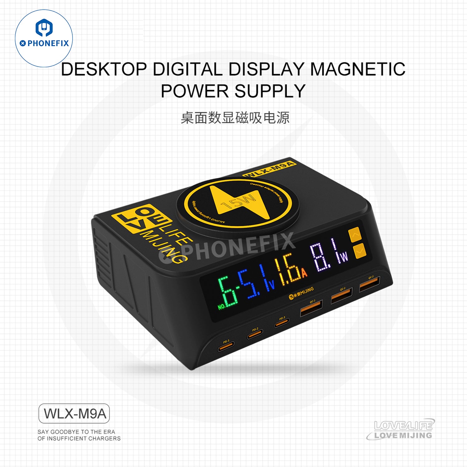 Multiple USB C Charger 8-Port Desktop magnetic Charging Station