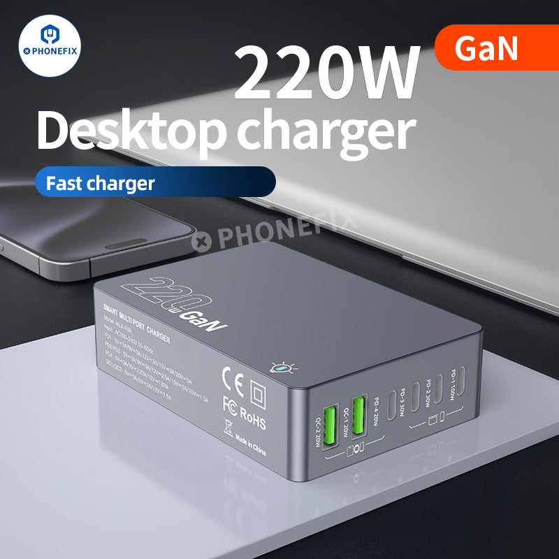 WT-F8A 220W GaN Desktop Smart Charger USB-A Type-C