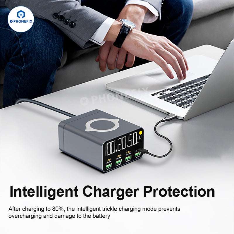WLX-M3 WLX-M1 Wireless Charger QC PD USB-A USB-C 8 Ports