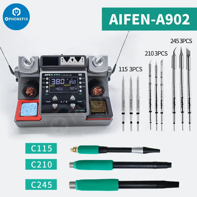 AIFEN A902 Double Welding Station C210 C245 C115 Soldering