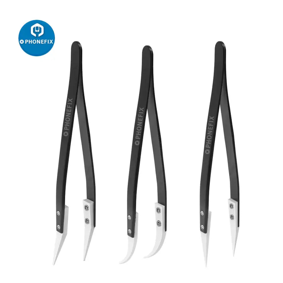Anti-Static Stainless Steel Ceramic Tweezers with Straight