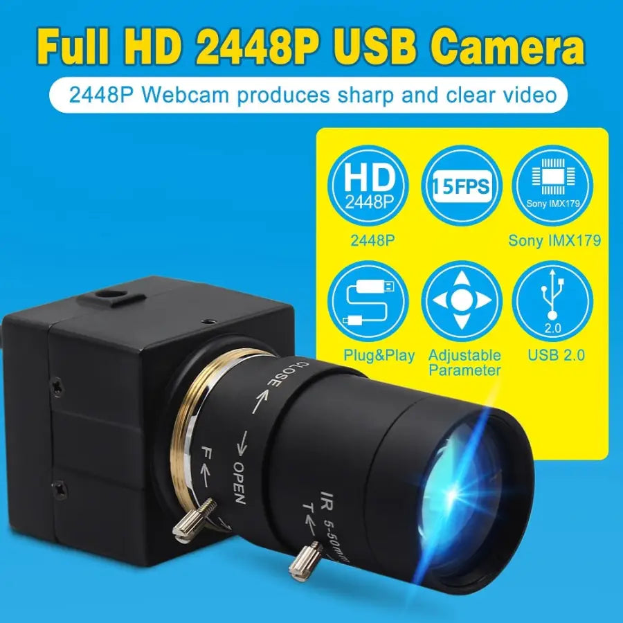 CCTV High Resolution 8MP USB Webcam Indurstrial USB Video