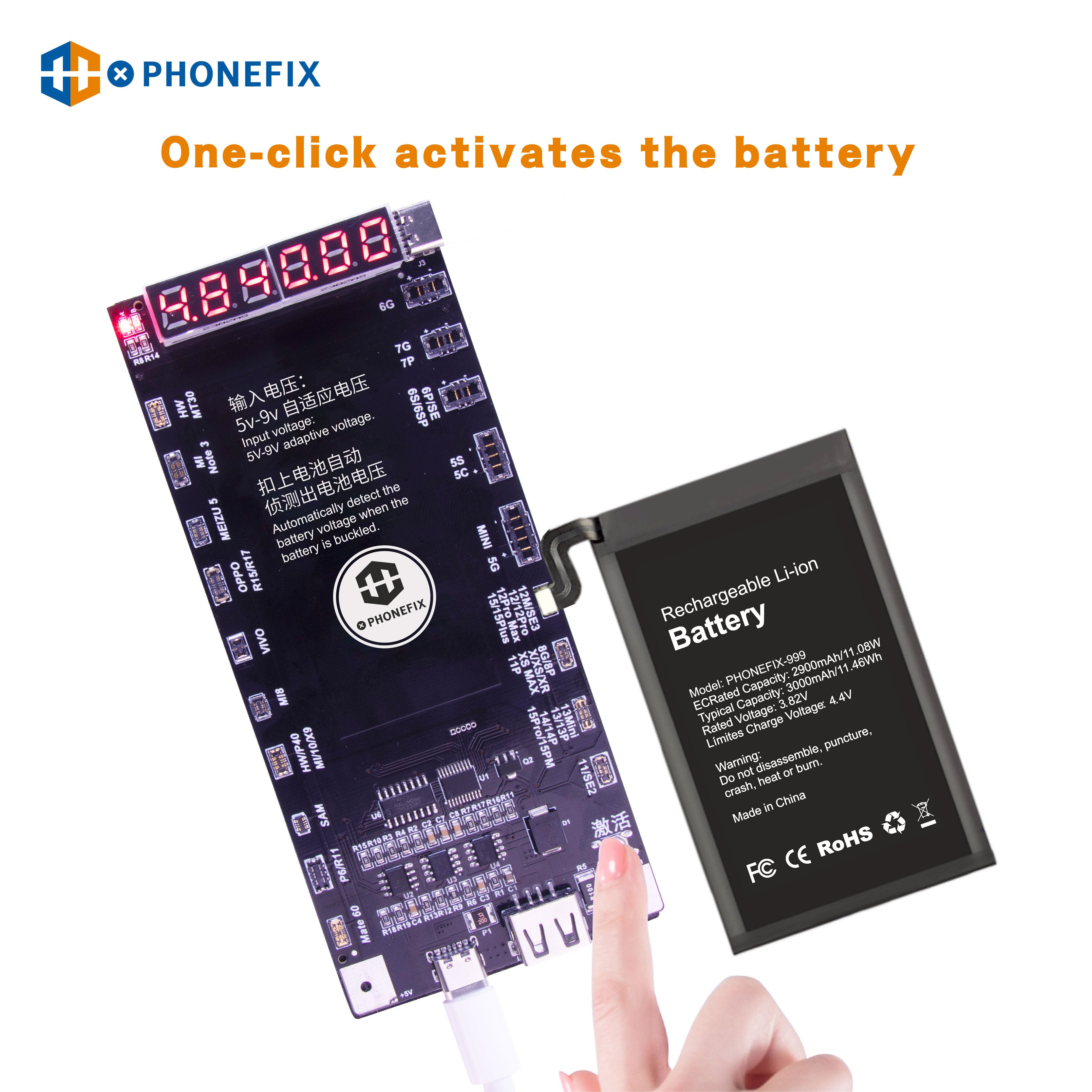 W209 Pro 2 IN 1 iPhone Android Phone Battery Activation Charge Board