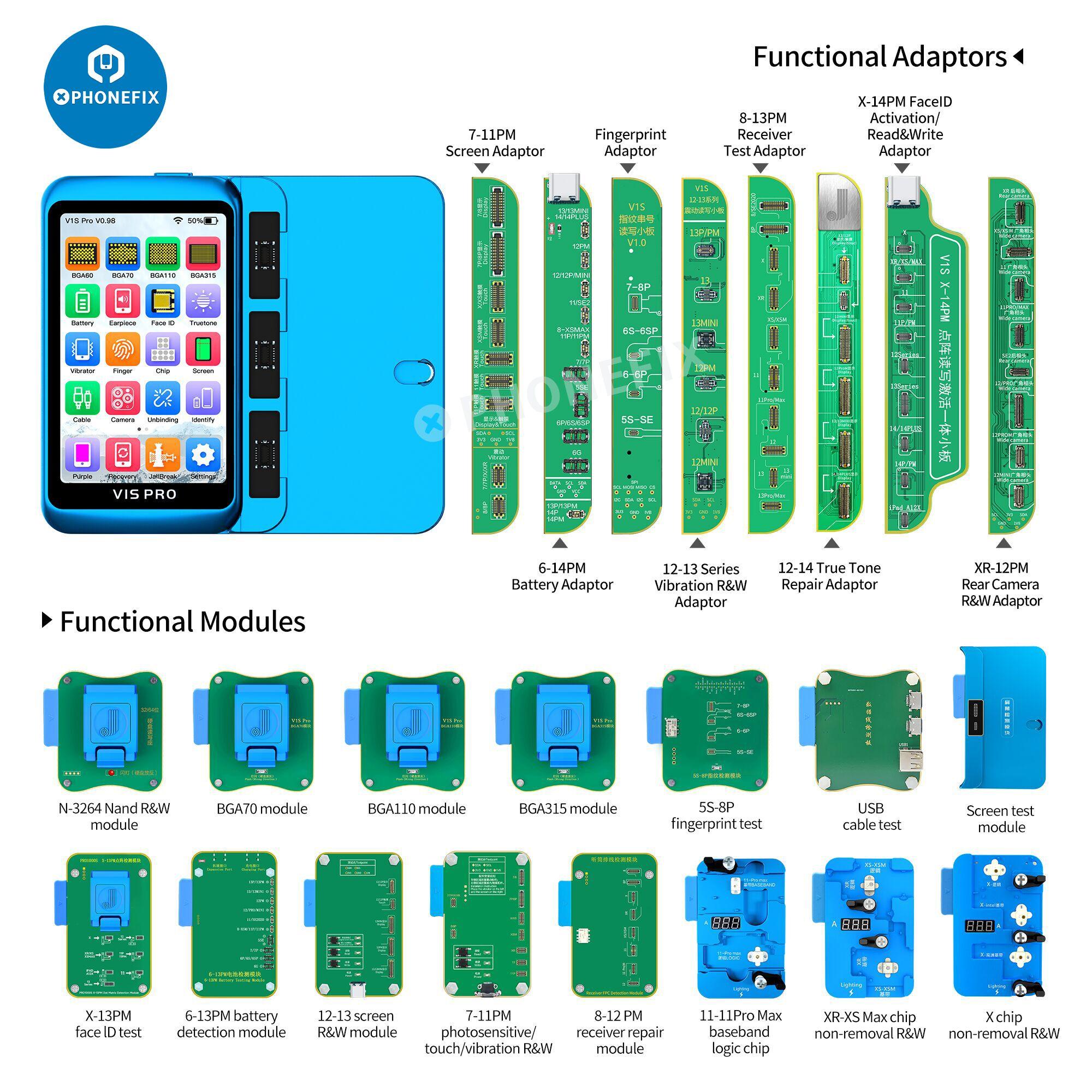 JCID V1S PRO Programmer With Multifunction iPhone Repair Module - CHINA PHONEFIX