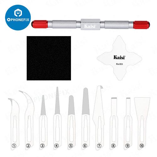Kaisi 310 Double-Headed Crowbar Kit Glue Cleaning Pry Knife Set - CHINA PHONEFIX
