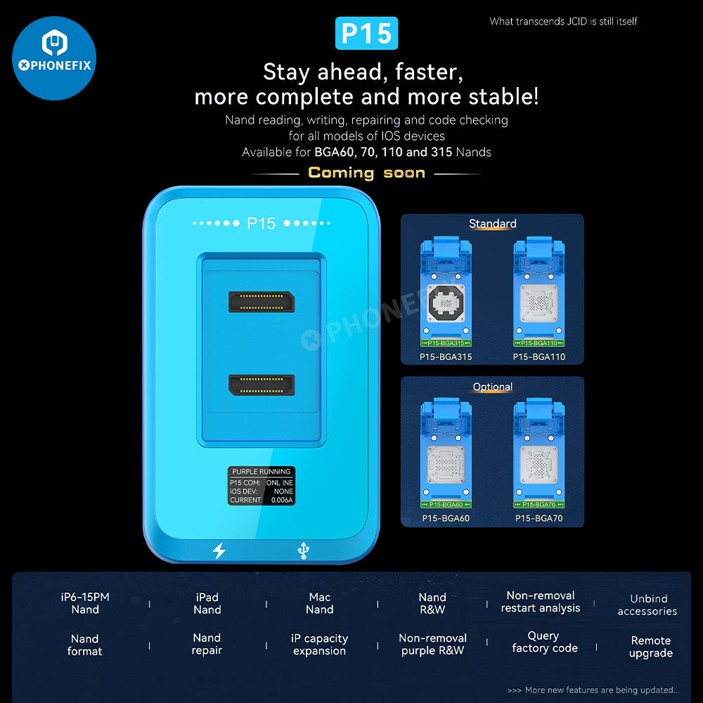 JCID P15 Nand Programmer For iPhone 6-15 Pro Max iPad Mac HDD