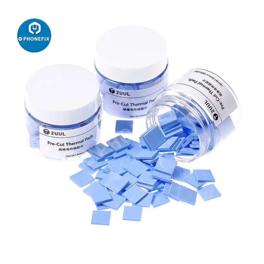 Pre-Cut Thermal Silicone Pads 12x12x1.5mm 100Pcs/Box for