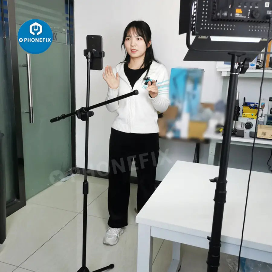 Webcam Tripod Phone Holder with 64cm Boom Arm for Industrial